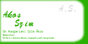 akos szim business card